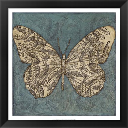 Framed Collage Butterfly I Print