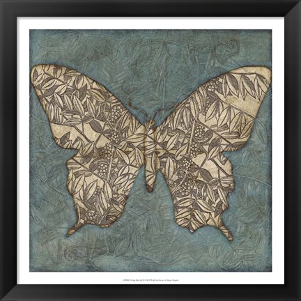 Framed Collage Butterfly II Print