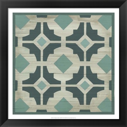 Framed Verdigris Garden Tile III Print