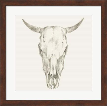 Framed Western Skull Mount I Print