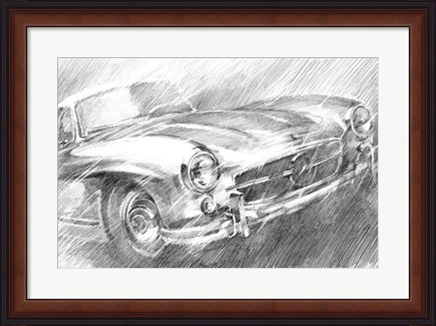 Framed Sports Car Study I Print