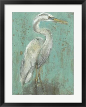 Framed Seaspray Heron I Print