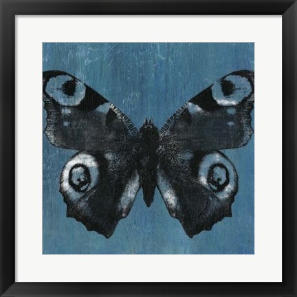 Framed Chambray Butterflies I Print