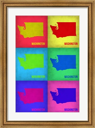 Framed Washington Pop Art Map 1 Print