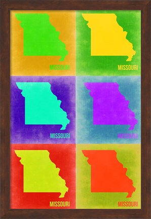 Framed Missouri Pop Art Map 2 Print