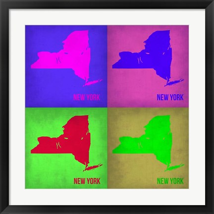 Framed New York Pop Art Map 1 Print