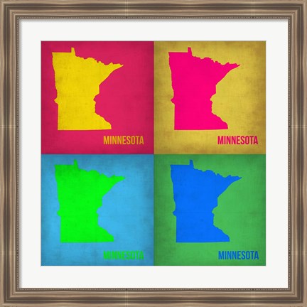 Framed Minnesota Pop Art Map 1 Print