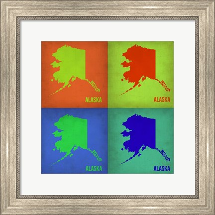 Framed Alaska Pop Art Map 1 Print