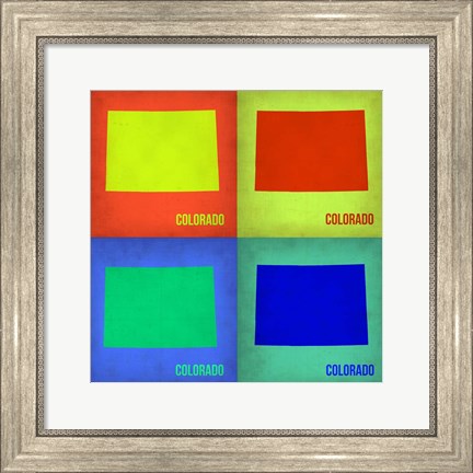 Framed Colorado Pop Art Map 1 Print