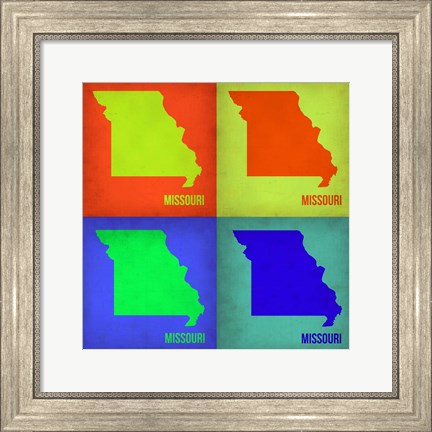 Framed Missouri Pop Art Map 1 Print