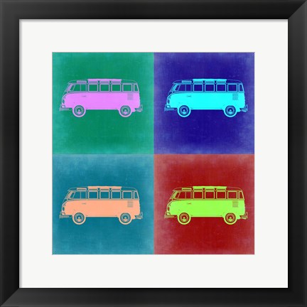 Framed VW Bus Pop Art 2 Print