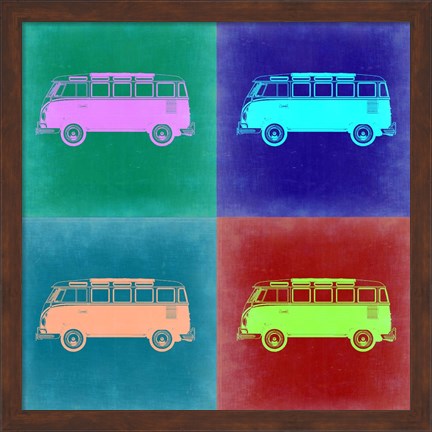 Framed VW Bus Pop Art 2 Print