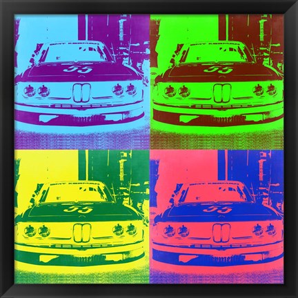 Framed BMW Front Pop Art 3 Print