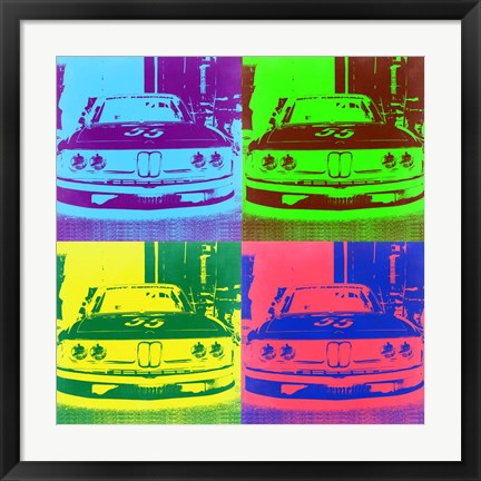 Framed BMW Front Pop Art 3 Print