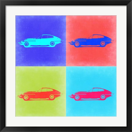 Framed Jaguar E Type Pop Art 2 Print