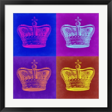 Framed Crown Pop Art 1 Print