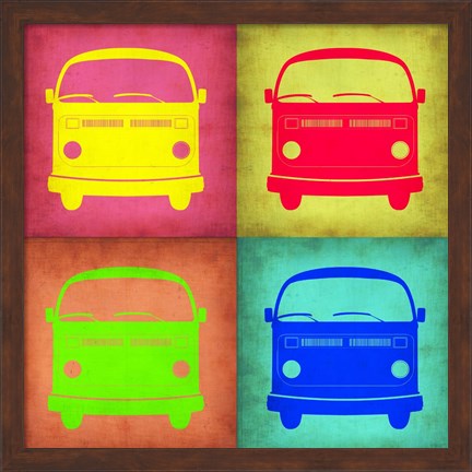 Framed Vintage Bus Pop Art 1 Print