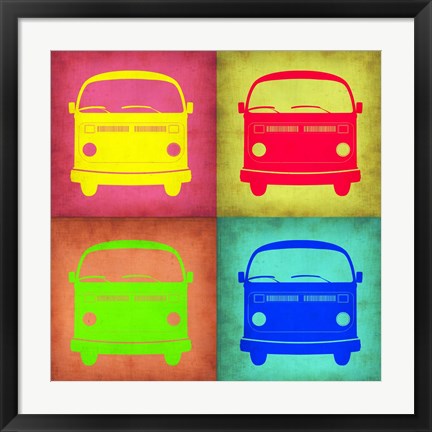 Framed Vintage Bus Pop Art 1 Print