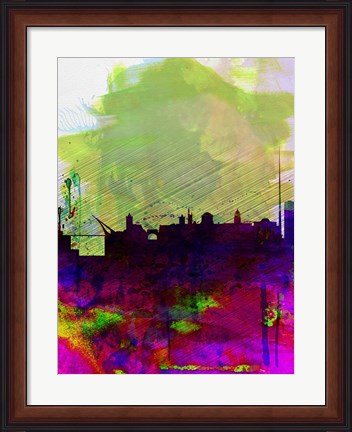 Framed Dublin Watercolor Skyline Print