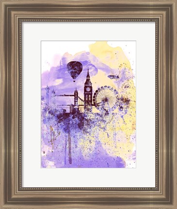 Framed London Watercolor Skyline Print