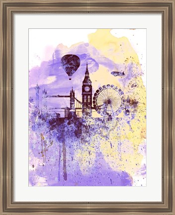 Framed London Watercolor Skyline Print