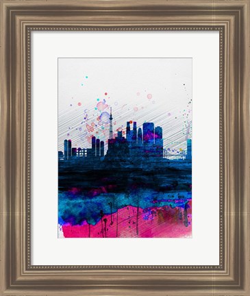 Framed Tokyo Watercolor Skyline Print