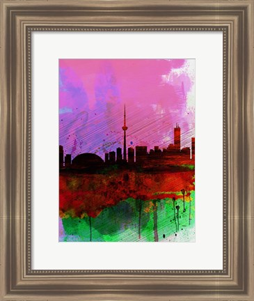 Framed Toronto Watercolor Skyline Print