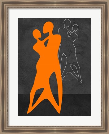 Framed Orange Couple Dancing Print