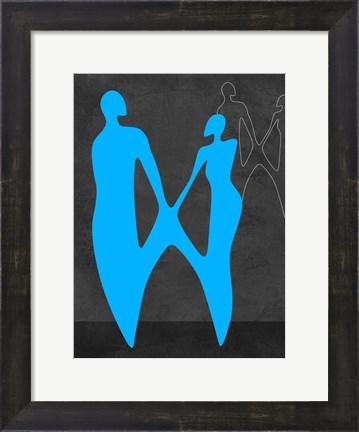 Framed Blue Couple Print