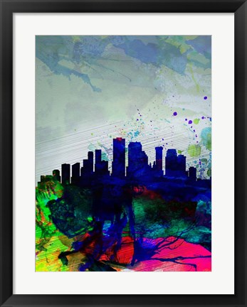 Framed New Orleans Watercolor Skyline Print