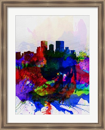 Framed El Paseo Watercolor Skyline Print