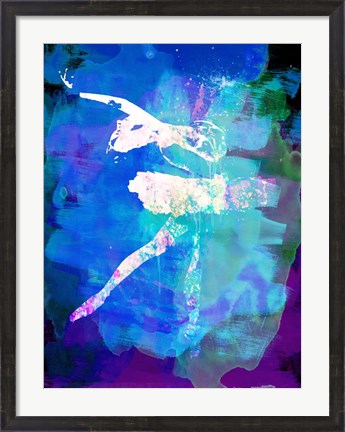 Framed White Ballerina Watercolor Print