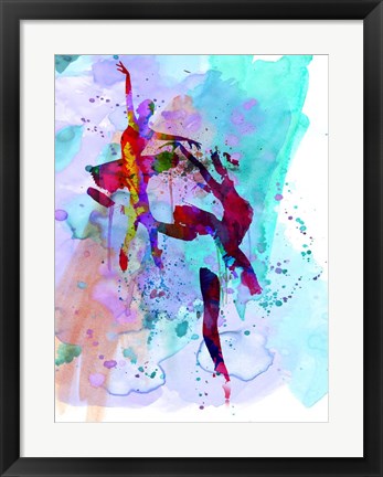 Framed Two Ballerinas Watercolor 1 Print