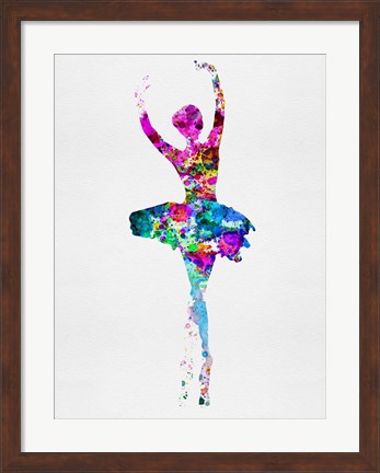 Framed Ballerina Watercolor 1 Print