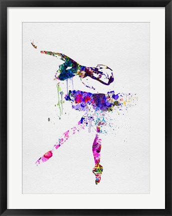 Framed Ballerina Watercolor 2 Print