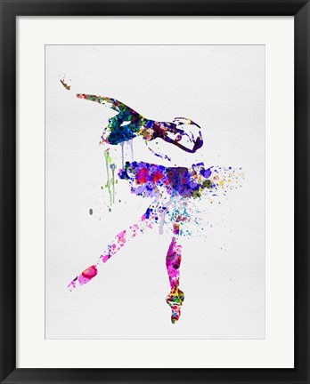 Framed Ballerina Watercolor 2 Print