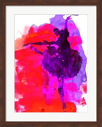 Framed Ballerina Watercolor 3 Print