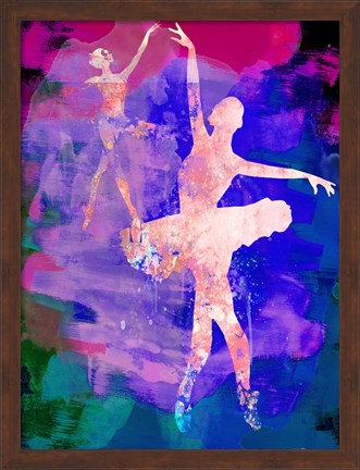 Framed Two Dancing Ballerinas Watercolor 1 Print