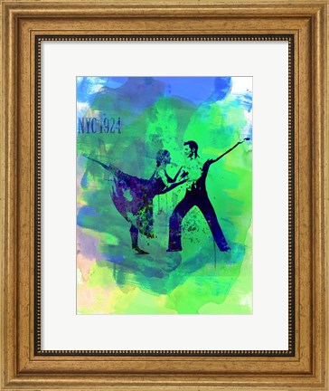 Framed Romantic Ballet Watercolor 1 Print