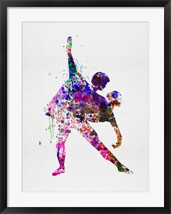 Framed Romantic Ballet Watercolor 4 Print