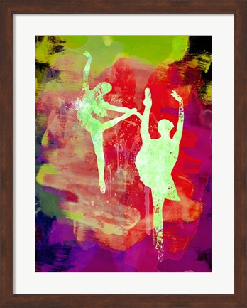 Framed Bright Ballet Watercolor 1 Print