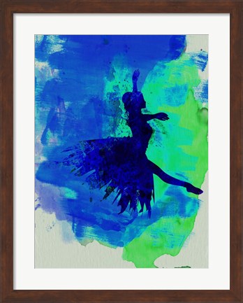 Framed Ballerina on Stage Watercolor 5 Print