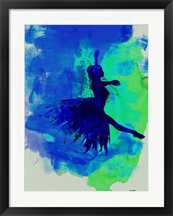 Framed Ballerina on Stage Watercolor 5 Print