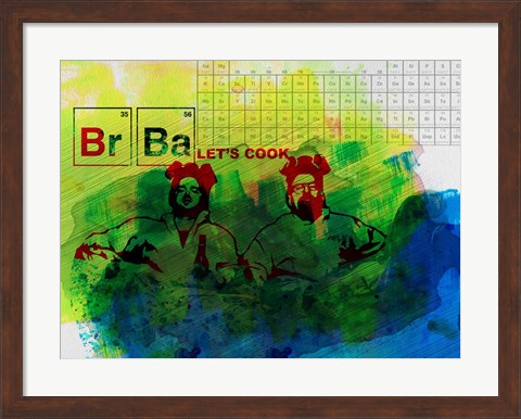 Framed Br Ba Watercolor 1 Print