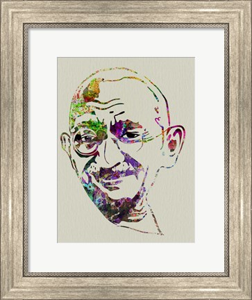 Framed Gandhi Watercolor Print