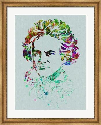 Framed Beethoven Watercolor Print