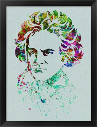 Framed Beethoven Watercolor Print