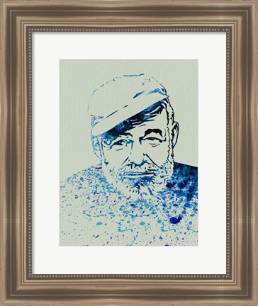 Framed Hemingway Watercolor 1 Print