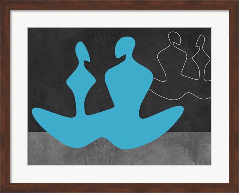 Framed Blue Couple 2 Print