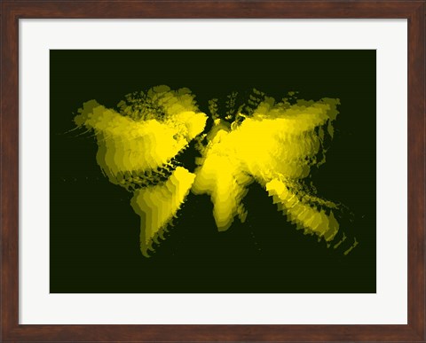 Framed Yellow Radiant World Map Print